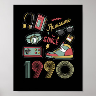 Poster Magnifique depuis 1990 Vintage Retro 32e anniversa
