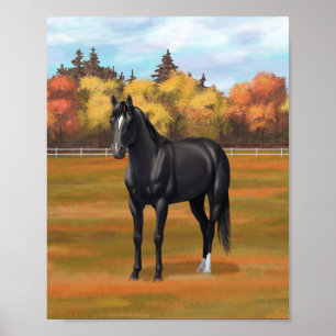 Poster Magnifique étalon Quarter Horse noir