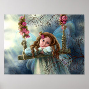 Poster Magnifique jeune papillon de fée sur balançoire. I