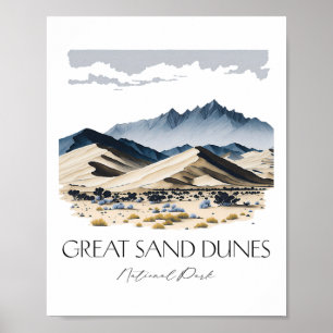 Poster Magnifique Parc national des Great Sand Dunes Rand