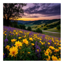 Magnifique prairie avec des fleurs vibrantes au le