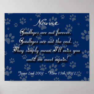 Poster Magnifiquement personnalisable Mémorial de Chien o