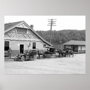 Poster Magnolia, station de train de Massachusetts, 1906