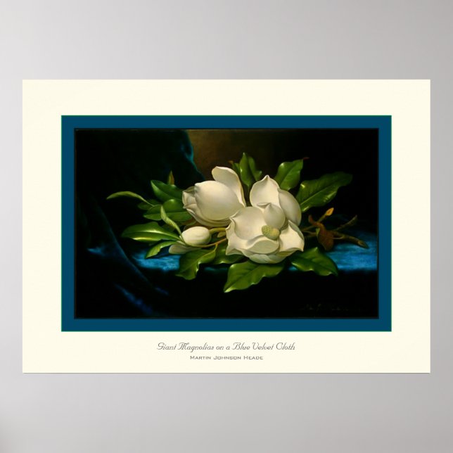 Poster Magnolias géant~ Martin Johnson Heade (Devant)