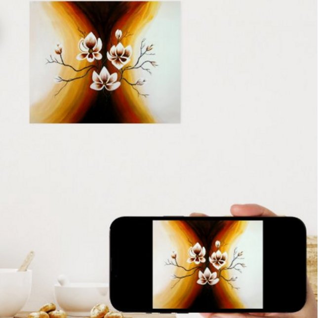 Poster magnolien, acrylique (Créateur téléchargé)