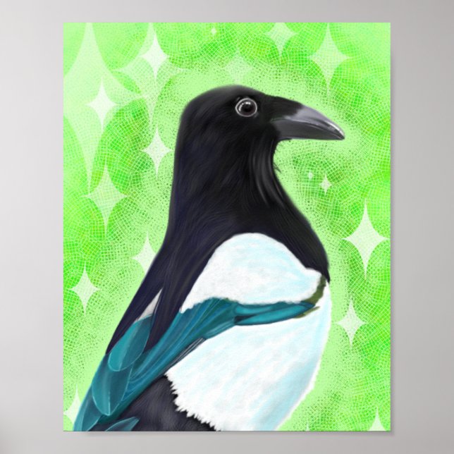Poster Magpie curieuse (Devant)