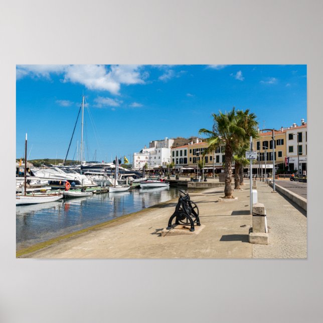 Poster Mahon port et paseo maritimo - Menorca, Espagne (Devant)