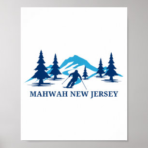 Poster Mahwah new jersey station de ski skieur 
