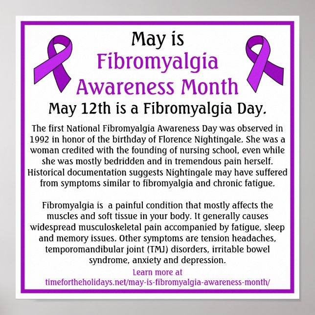 Poster Mai est le mois de sensibilisation à la fibromyalg (Devant)