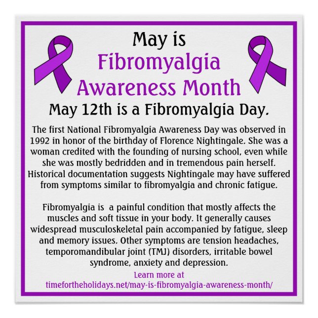 Poster Mai est le mois de sensibilisation à la fibromyalg (Devant)
