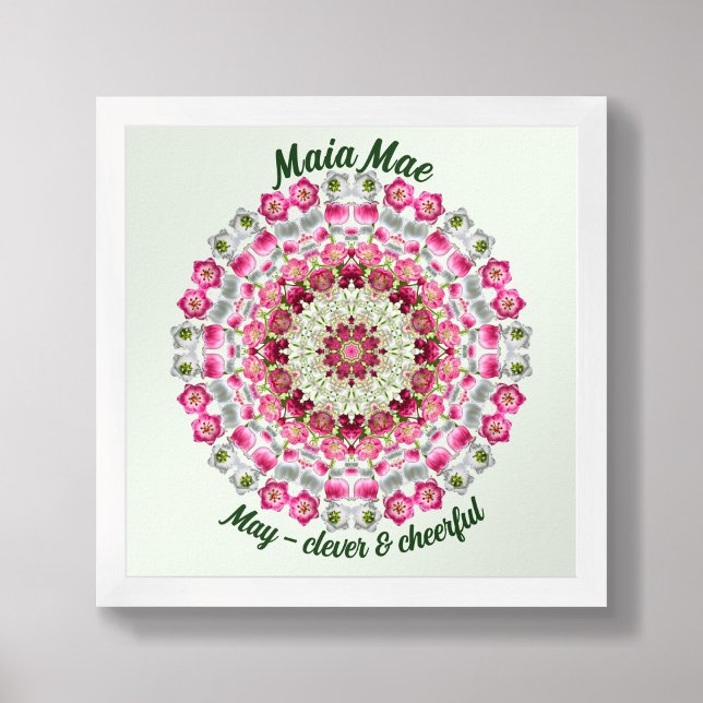 Poster Mai Fleur de naissance Citation personnalisée Enfa (Framed May Birth Flower Personalized Quote Kids Nursery Poster)