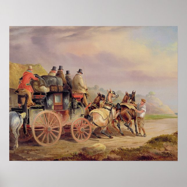 Poster Mail Coaches on the Road : The Quicksilver Devonp (Devant)