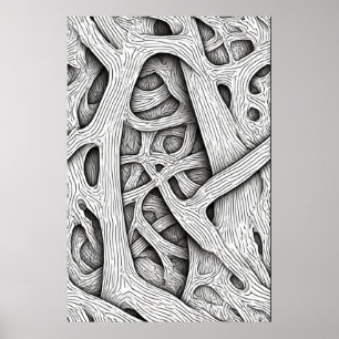 Poster Maillage Organique Enchevêché : Une Abstraction Fi