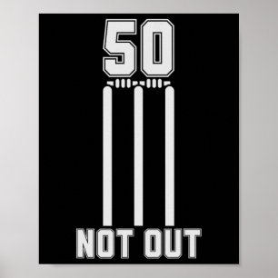 Poster Maillot de cricket 50 Not Out 50 courses de cricke