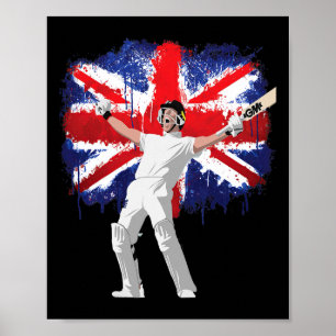Poster Maillot de cricket d'Angleterre Fans nationaux de 