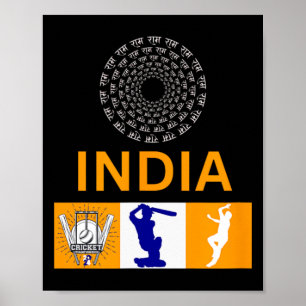 Poster Maillot de cricket d'Inde Cricket en Inde aux État