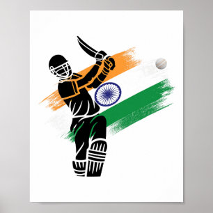 Poster Maillot de cricket d'Inde Équipe de cricket indien
