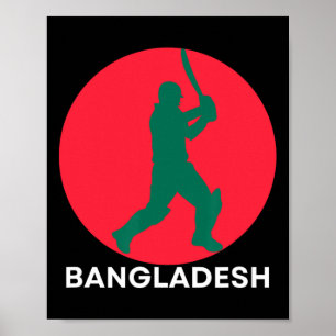Poster Maillot de cricket du Bangladesh Drapeau de cricke
