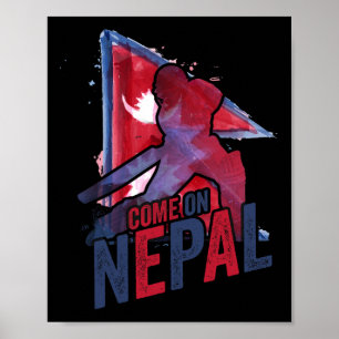 Poster Maillot de cricket du Népal Supporter du drapeau n