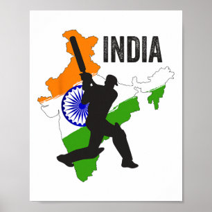 Poster Maillot de cricket indien amateur de l'équipe de c