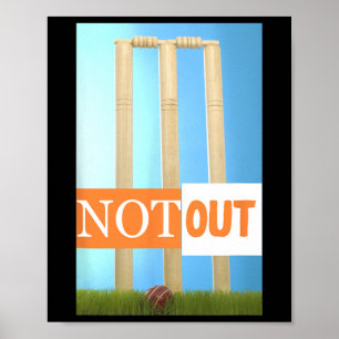 Poster Maillot de cricket Not Out couleurs de cricket Ind