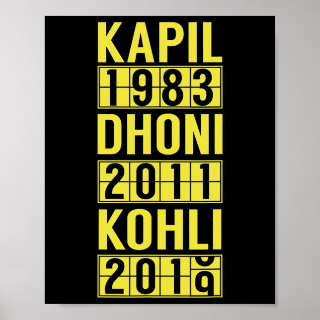 Poster Maillot de fan de cricket de l'équipe Inde  (Devant)