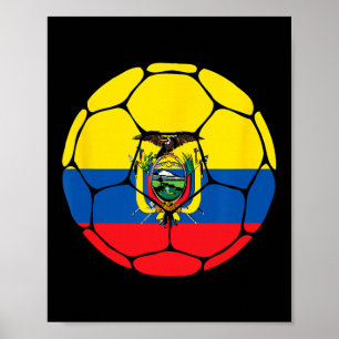 Poster Maillot de foot Ecuador Ll Drapeau Equatorien Foot