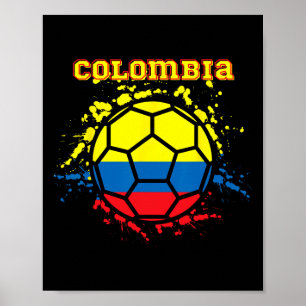 Poster Maillot de footballeur colombien drapeau colombien