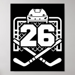 Poster Maillot de hockey numéro 26 Drôle de joueur de hoc
