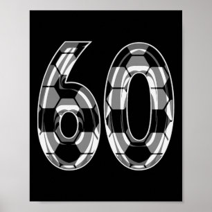 Poster Maillot de joueur de football argent motif numéro