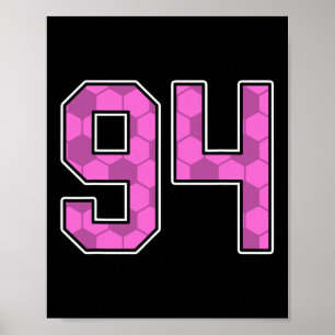 Poster Maillot de joueur de football rose motif numéro 94