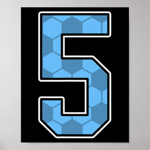 Poster Maillot de joueur uniforme bleu motif football num
