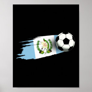 Poster Maillot Drapeau Guatemala Équipe de Football Guaté