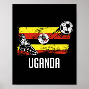 Poster Maillot Drapeau Ouganda Équipe De Football Ouganda
