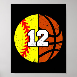Poster Maillot Numéro 12 Softll Sketll Anniversaire Drôle