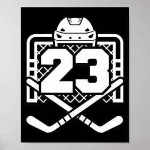 Poster Maillot numéro 23 de hockey drôle de joueur de hoc