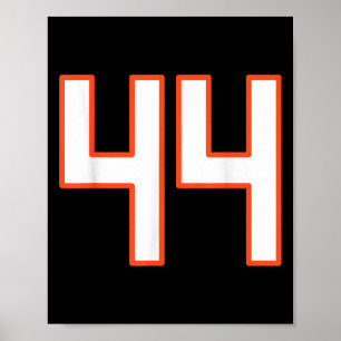 Poster Maillot Uniforme Pla Orange Et Blanc Numéro 44 Srt