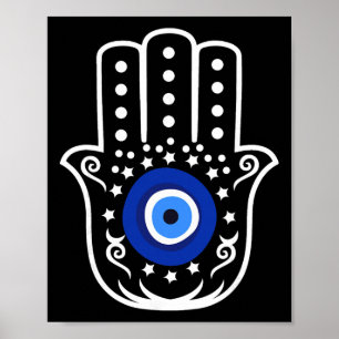 Poster Main de Hamsa Fatima Oeil de Tigre Turc Protection