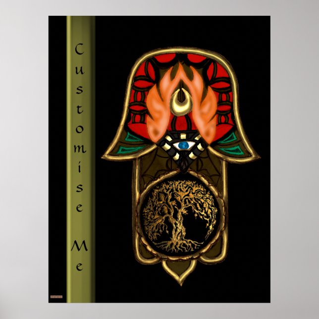 Poster Main de Hamsa feat : Arbre de vie (Devant)