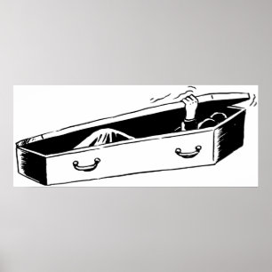 Poster Main de l'horreur émergeant du cercueil