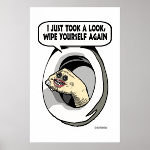 Poster Main de marionnette dans la toilette