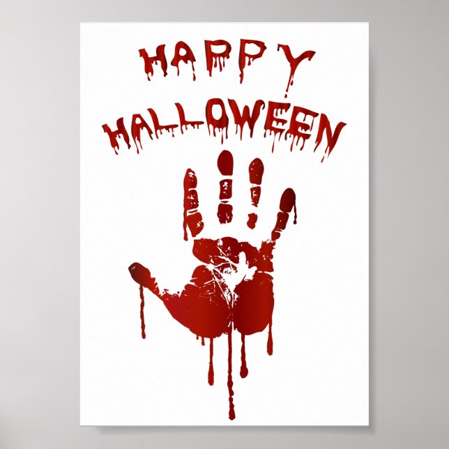 Poster Main d'halloween sanglante (Devant)