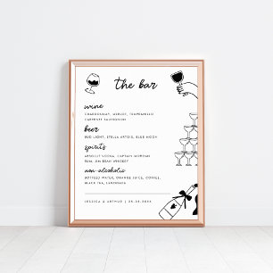 Poster Main Drake French Mariage Bar Drink Menu Sign
