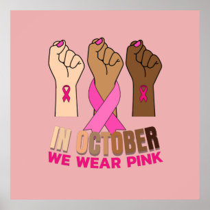 Poster Main En octobre nous portons le Carré rose