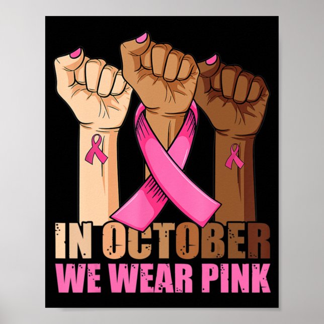 Poster Main En Octobre Nous Portons Pink Breast Cancer Aw (Devant)