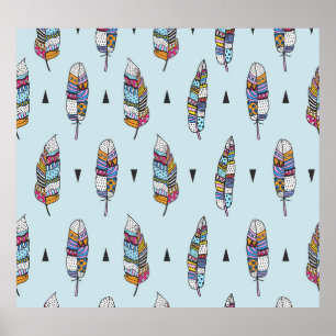 Poster Main en plume style Boho tirée