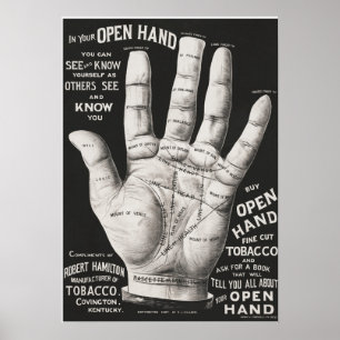 Poster Main ouverte, chiromancie
