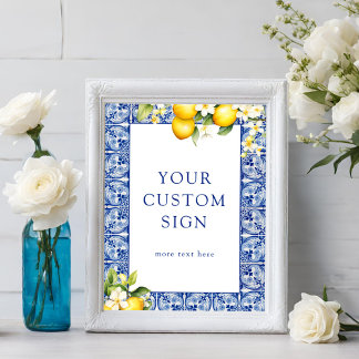 Poster Main Squeeze Lemons Texte de signature personnalis