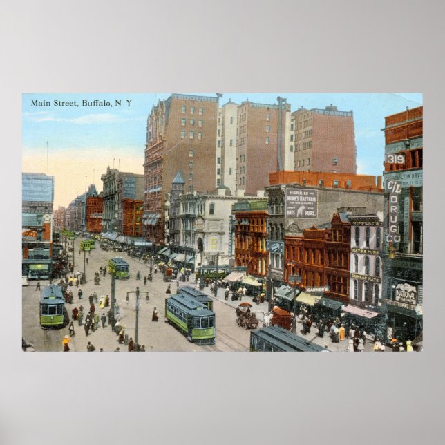 Poster Main St., Buffalo 1913 Vintage (Devant)