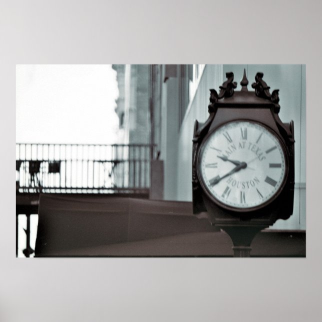 Poster Main Street, horloge de Houston (Devant)
